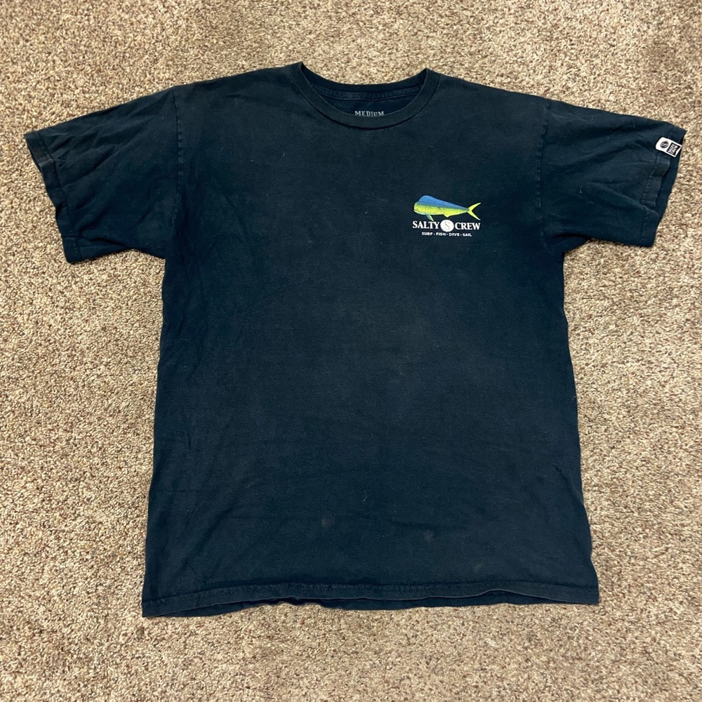 Blue graphic, salty crew, T-shirt, good condition size medium.